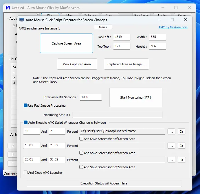 Auto Mouse Click Script Executor to Monitor Screen Changes Auto Mouse Click Script Executor to Monitor Screen Changes