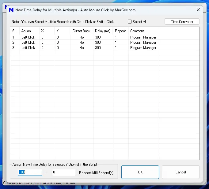 Change Time Delay for Multiple Actions in Macro Script Created by Auto Mouse Click by MurGee.com Change Time Delay for Multiple Actions in Macro Script Created by Auto Mouse Click by MurGee.com