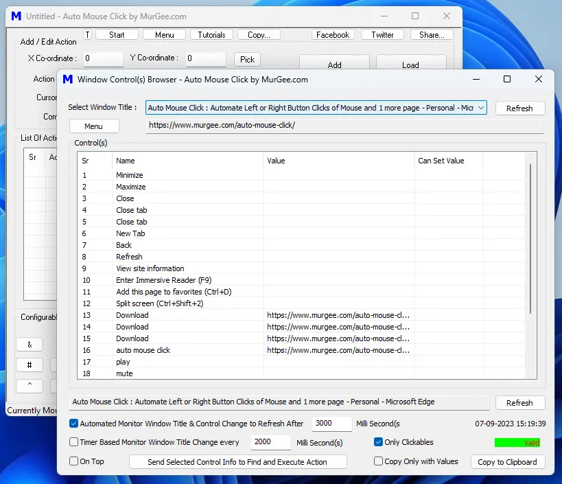 Window Control Browser to Enumerate Controls of an Application or a Browser Page Window Control Browser to Enumerate Controls of an Application or a Browser Page
